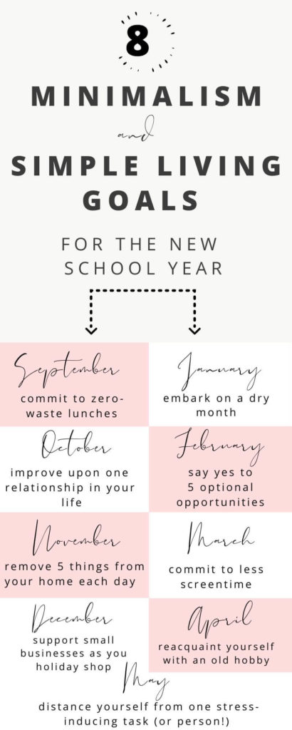 Simple living is about intentionality, and September is the perfect time to recenter ourselves around simplicity. Inside: Live life to the fullest at the start of this school year and beyond with these 8 tried-and-true minimalist challenges. 